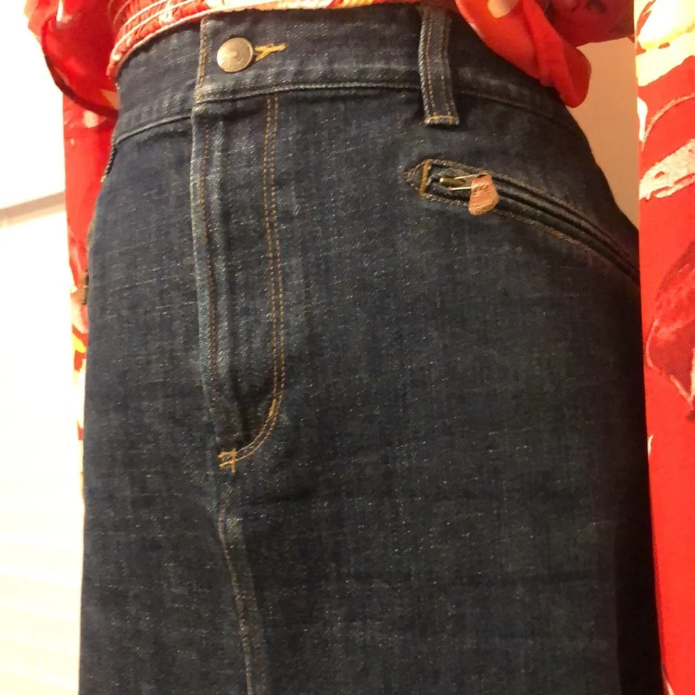 🔵RALPH LAUREN DARK WASH DENIM SKIRT - Picture 7 of 14